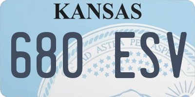 KS license plate 680ESV