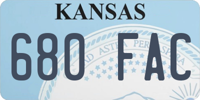 KS license plate 680FAC