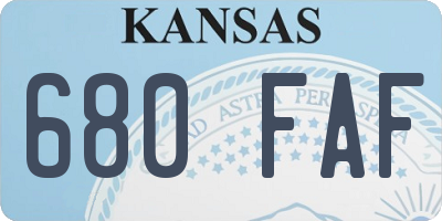 KS license plate 680FAF