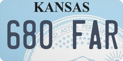 KS license plate 680FAR