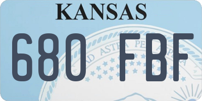 KS license plate 680FBF