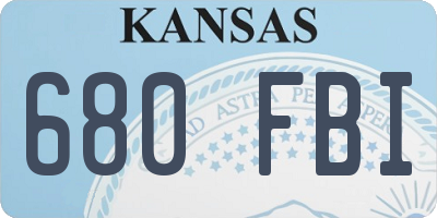 KS license plate 680FBI