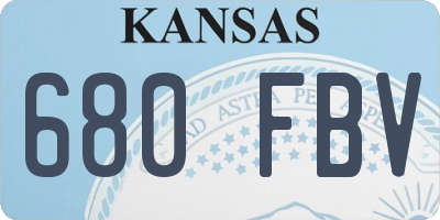 KS license plate 680FBV