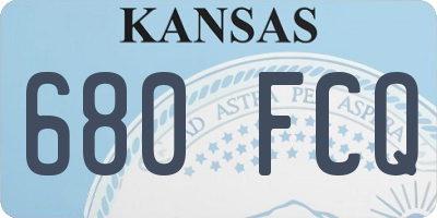 KS license plate 680FCQ