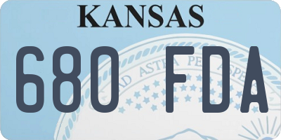 KS license plate 680FDA