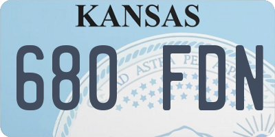 KS license plate 680FDN