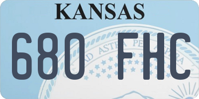KS license plate 680FHC