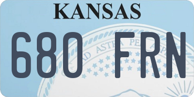KS license plate 680FRN