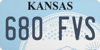 KS license plate 680FVS