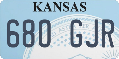 KS license plate 680GJR