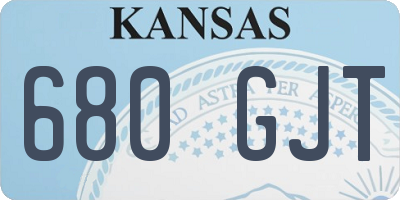 KS license plate 680GJT
