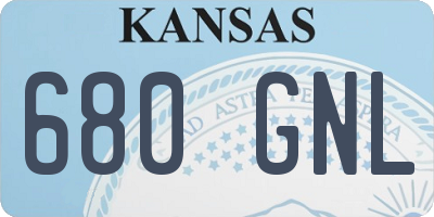 KS license plate 680GNL