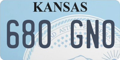KS license plate 680GNO
