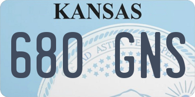 KS license plate 680GNS