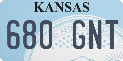 KS license plate 680GNT