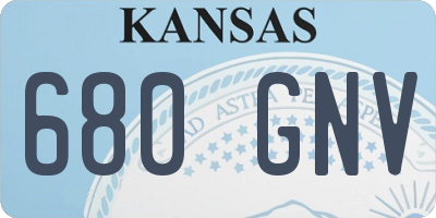 KS license plate 680GNV