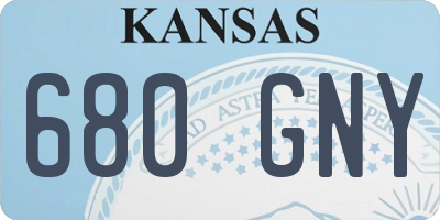 KS license plate 680GNY
