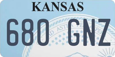 KS license plate 680GNZ