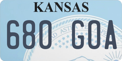 KS license plate 680GOA