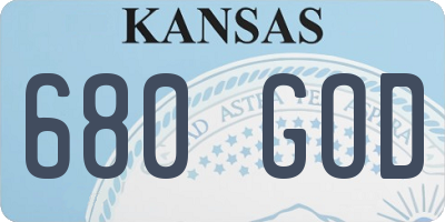 KS license plate 680GOD