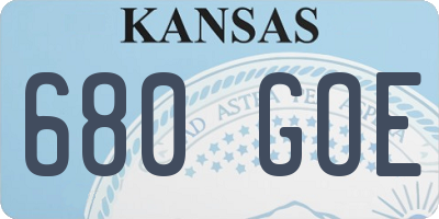 KS license plate 680GOE