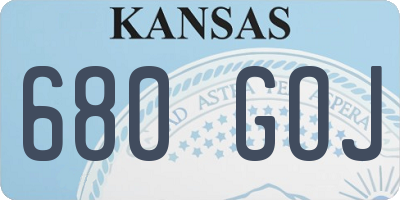 KS license plate 680GOJ