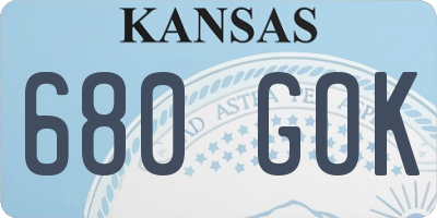 KS license plate 680GOK