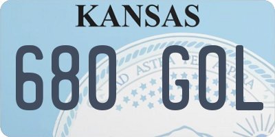 KS license plate 680GOL