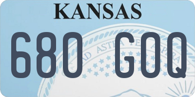 KS license plate 680GOQ