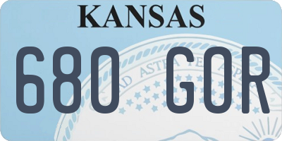 KS license plate 680GOR