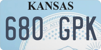 KS license plate 680GPK