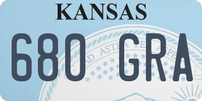 KS license plate 680GRA