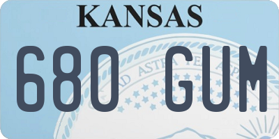 KS license plate 680GUM