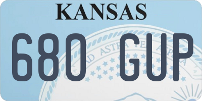 KS license plate 680GUP