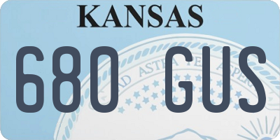 KS license plate 680GUS
