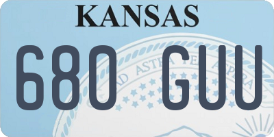 KS license plate 680GUU