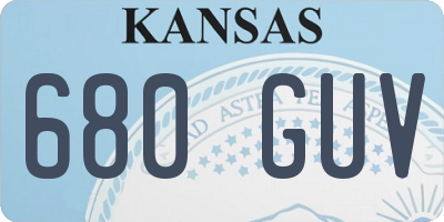 KS license plate 680GUV