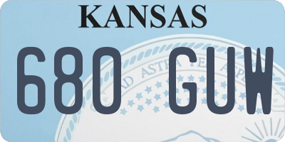 KS license plate 680GUW