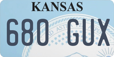 KS license plate 680GUX