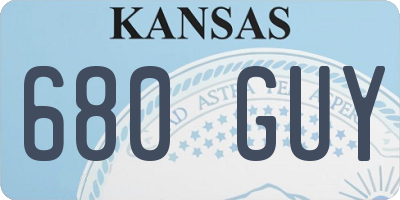 KS license plate 680GUY