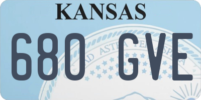KS license plate 680GVE