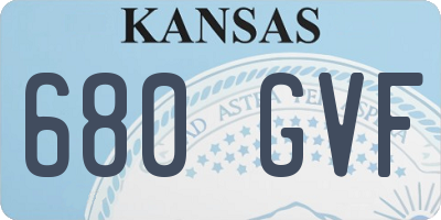 KS license plate 680GVF