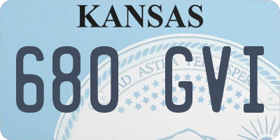 KS license plate 680GVI