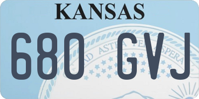 KS license plate 680GVJ