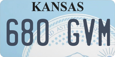 KS license plate 680GVM
