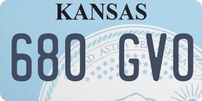 KS license plate 680GVO