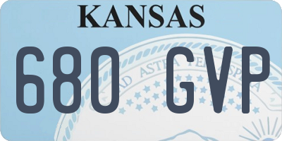 KS license plate 680GVP