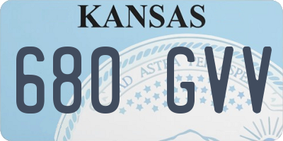 KS license plate 680GVV