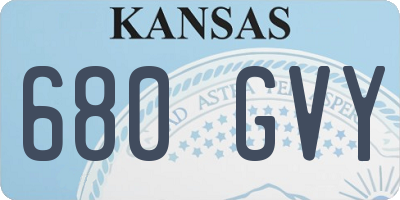 KS license plate 680GVY