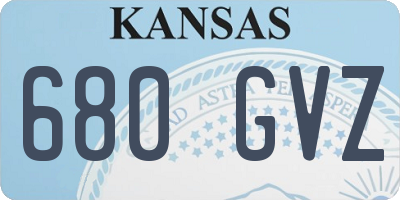 KS license plate 680GVZ